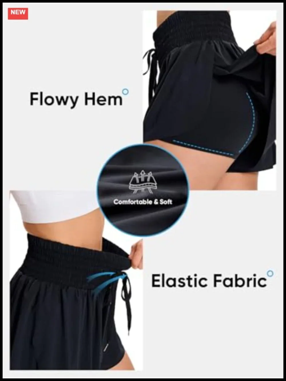 Flowy Athletic Shorts for Women High Waisted Skort with Pockets Workout Yoga
